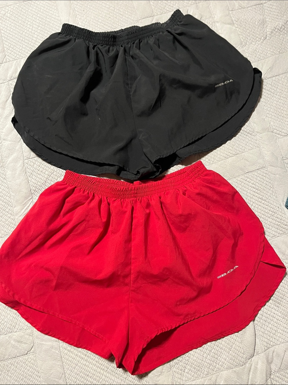 Women's Athletic Running Shorts — Black & Red